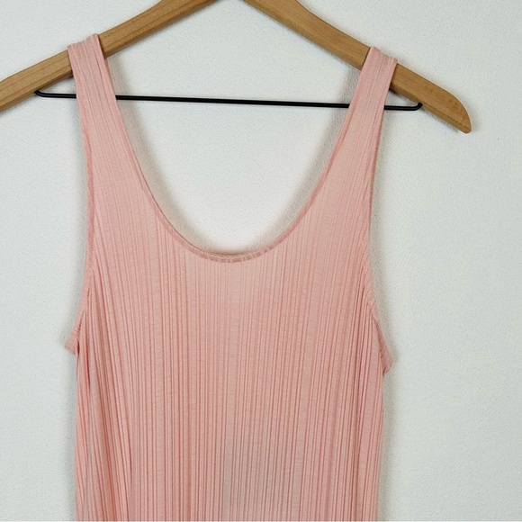 NWT Everlane The Rib Soft Knit Scoop Neck Sleeveless Tank Dress Petal Pink Large - Picture 7 of 16